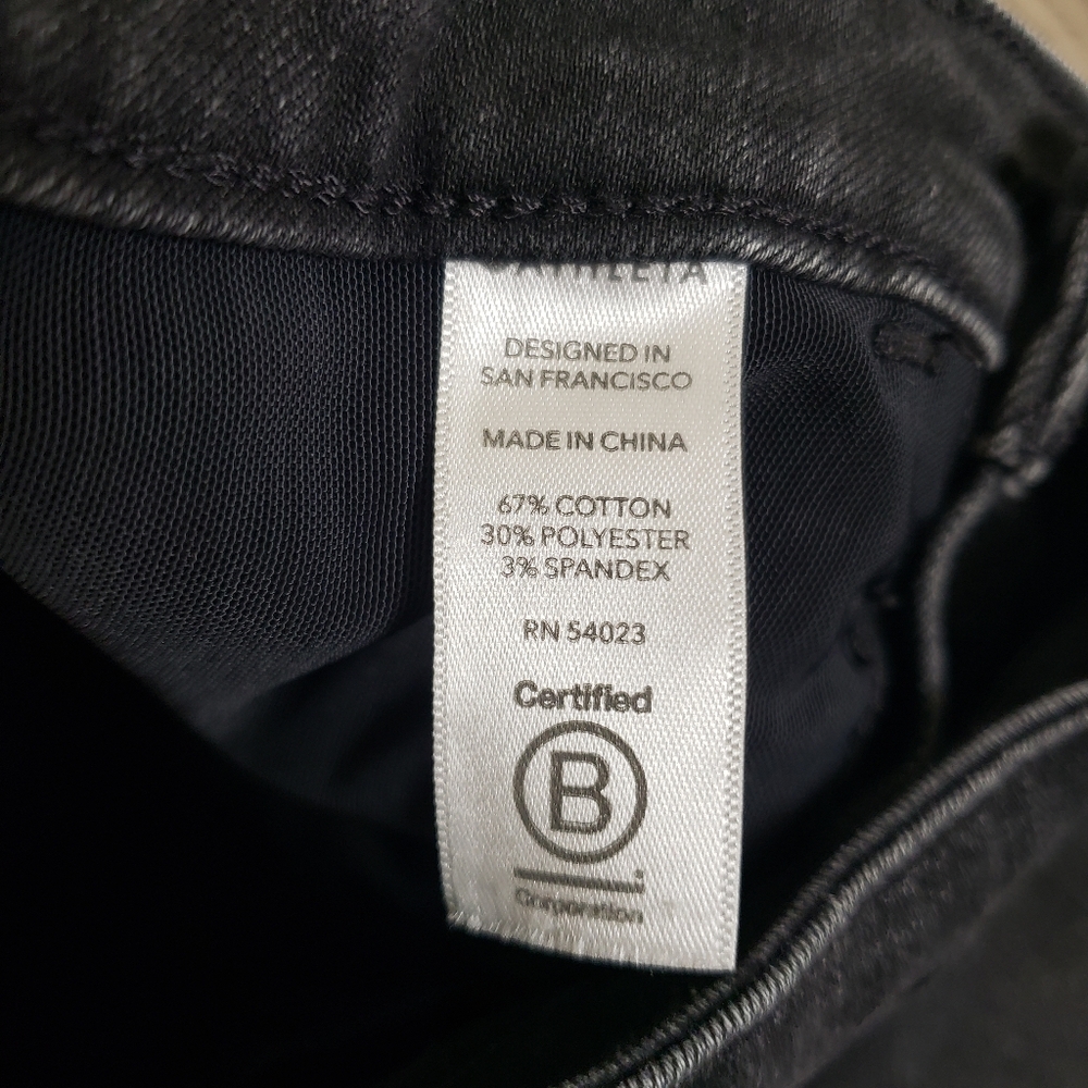 Athleta Sculptex Women's 6 Black Denim Stretch Mid Rise Ankle Jeans Zippers - Picture 7 of 11